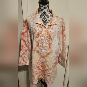 Chico's Linen Tunic Top‎ Sz 4 XXL